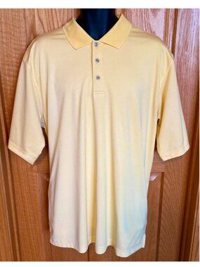 Pebble Beach Men's Performance Golf Polo Shirt Short Sleeve Yellow 2XL *NWOT